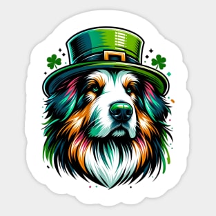 Hovawart Dog Embraces Saint Patrick's Day Spirit Sticker